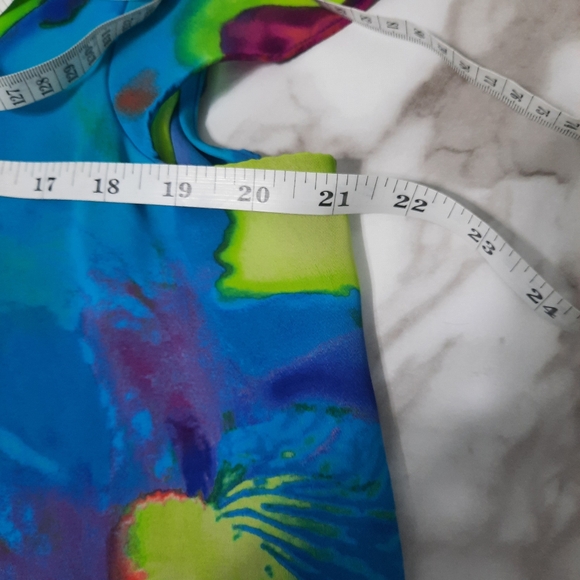 Worthington Top Women's Sz PXL Multicolor Sleeveless Button Down Ruffles - Picture 9 of 10